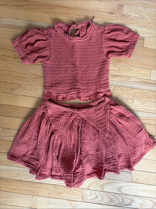 Free People Pants - Free People Rust Orange Two-Piece Short Set